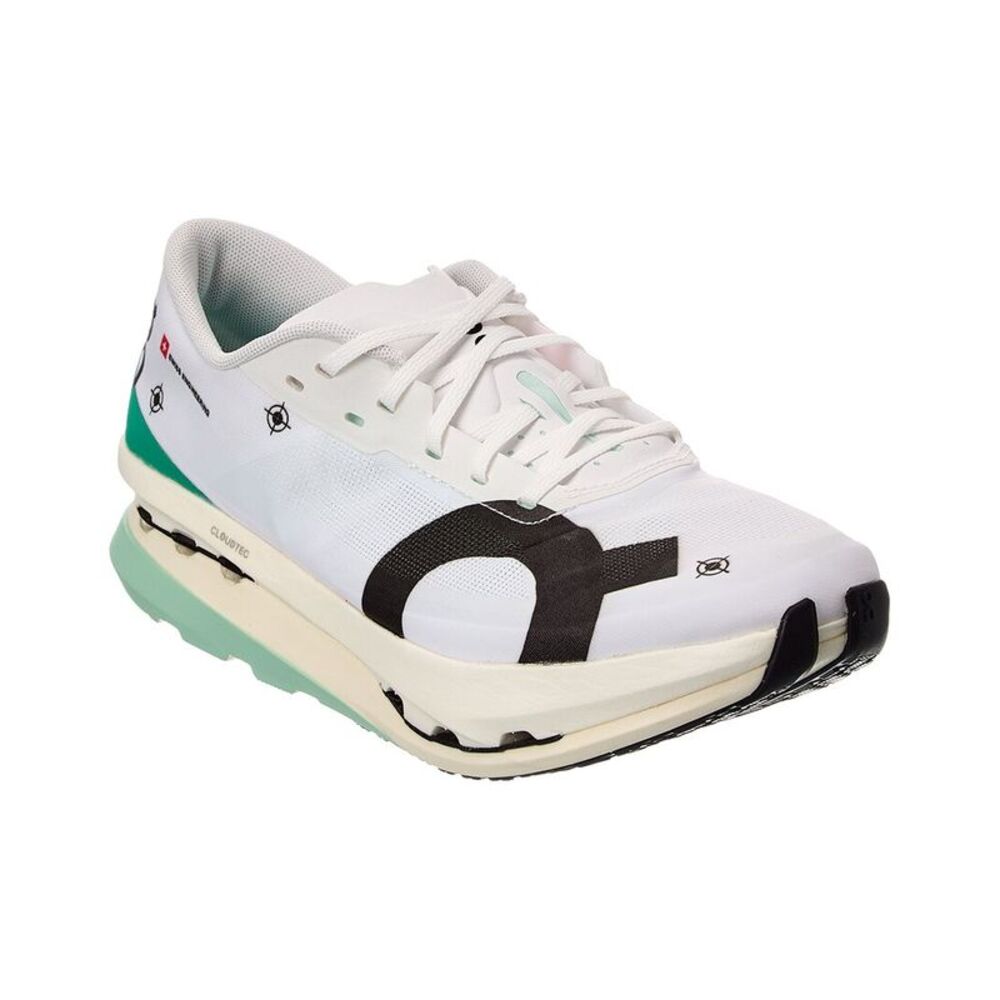 On Running White Black Mint Green Performance Sneakers